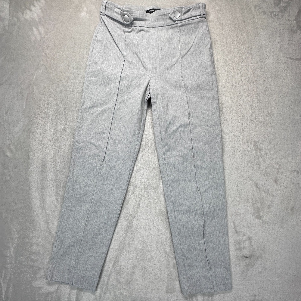 Zac & Rachel Dress Pants Womens 8 Petite Gray Nylon Stretch Mid Rise Tapered Leg